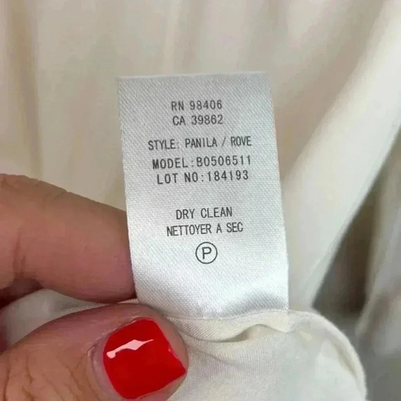 Theory Ivory Embroidered Lace Long Sleeve Peasant Top‎ - Picture 9 of 9